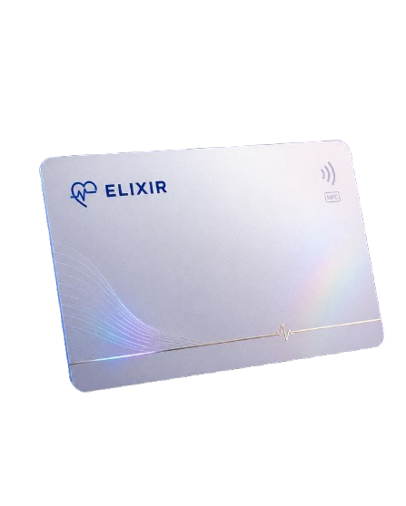 The physical Elixir NFC patient card