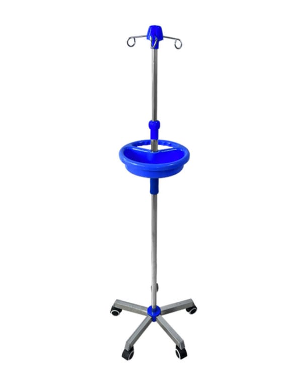 Stainless steel IV stand on wheels